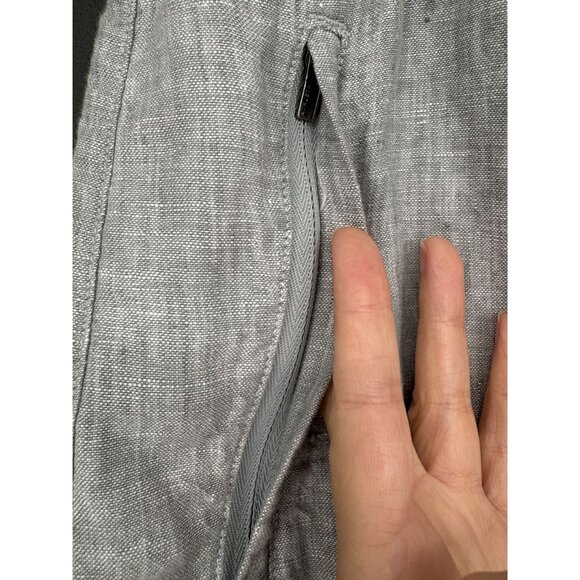 Athleta Women's Linen Drawstring Pants M Gray Breathable Beach Vacation - Picture 4 of 11